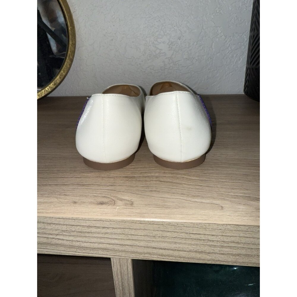 Chelsea Crew- White With Rainbows- Size 40 Pammy Rainbow Ballet Flats Leather - Picture 5 of 7